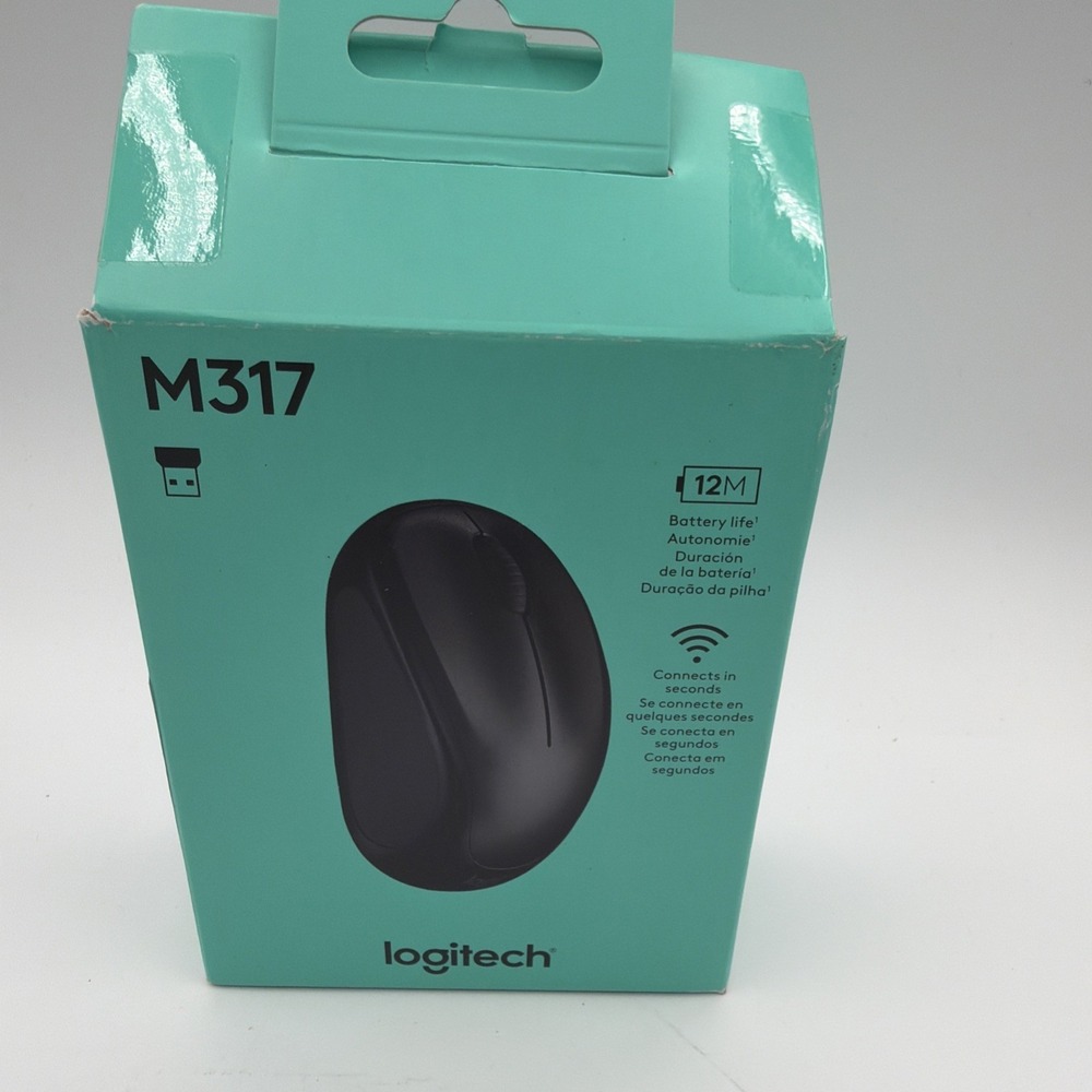 Logitech M317 Wireless Mouse, 2.4 GHz with USB Receiver, 1000 DPI Optical Tracki
